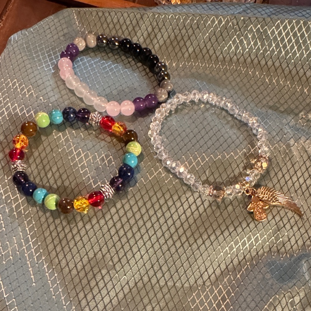 Colorful Asian Beaded Bracelets Set x3
